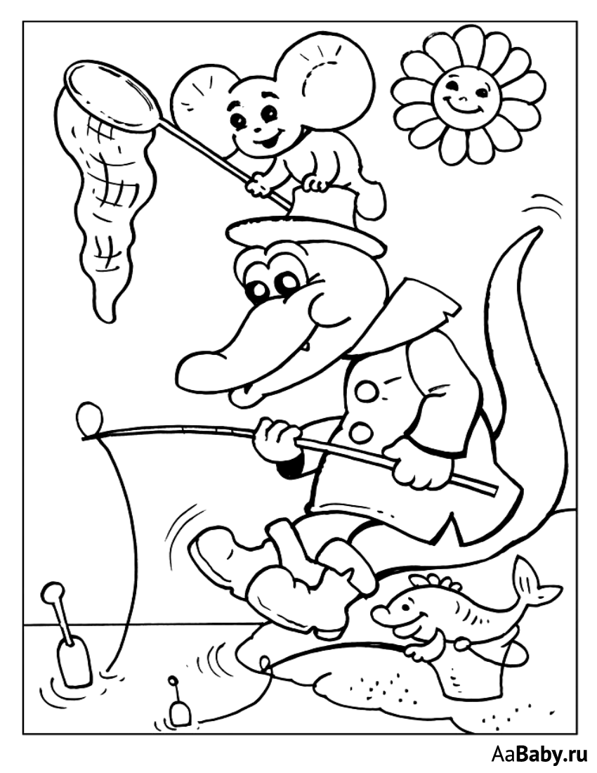 Чебурашка раскраска для детей