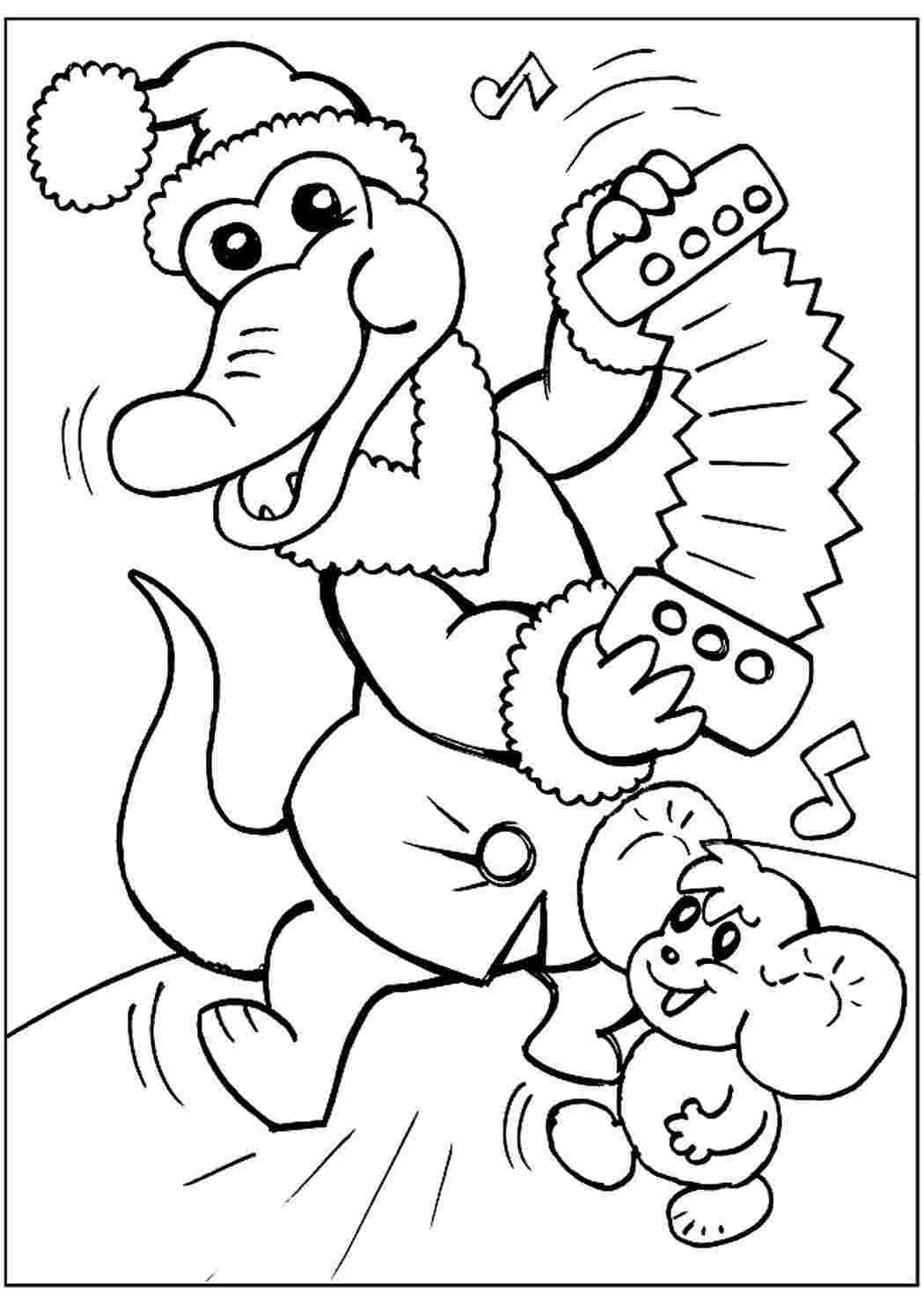 Крокодил Гена и его друзья раскраска для средней группы