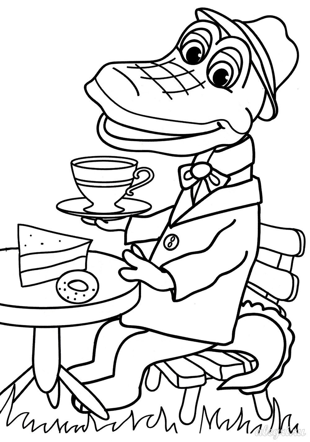 Раскраска крокодил Чуковский