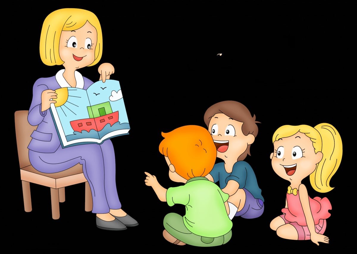 Воспитатель и дети мультяшные