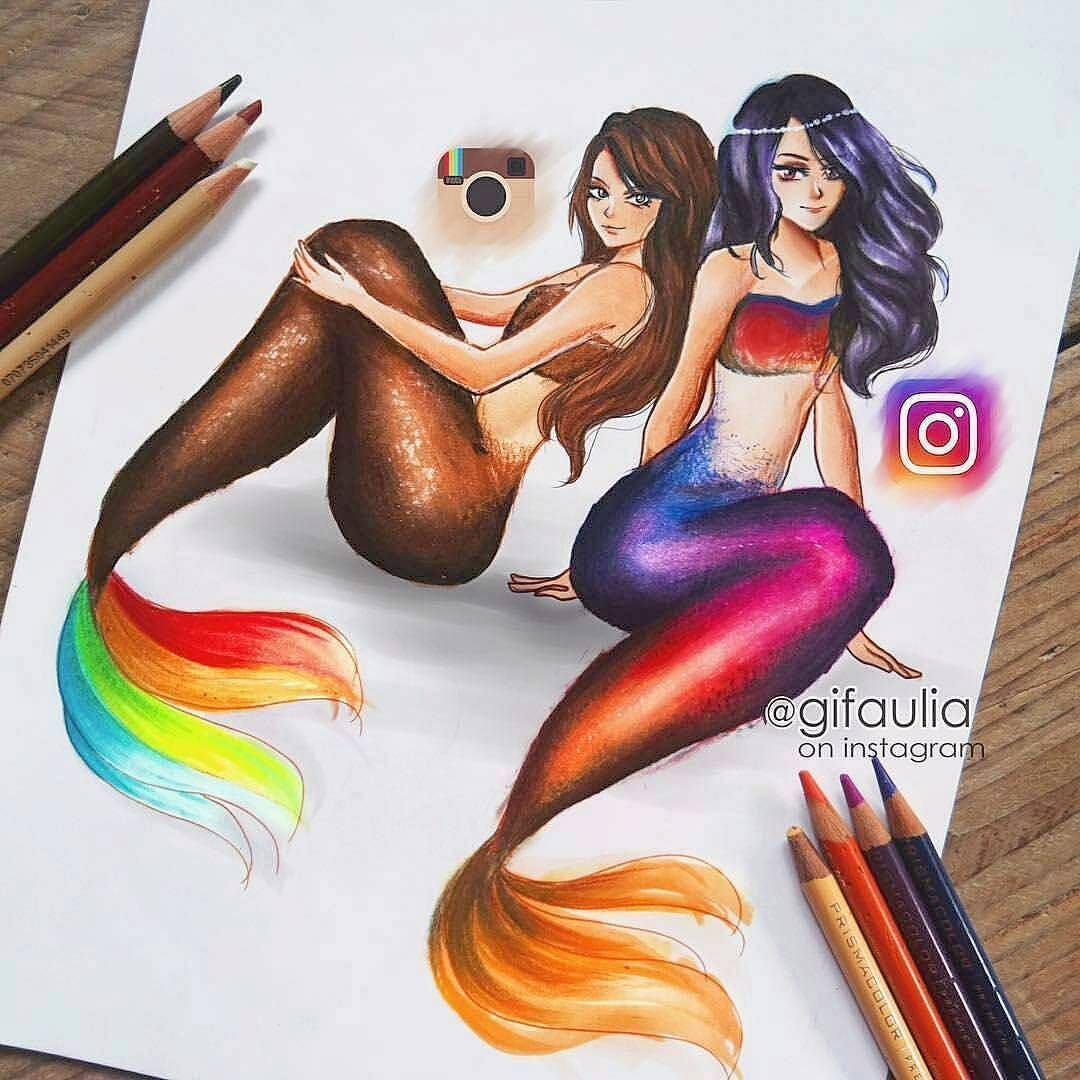 Нарисованные девочки в стиле приложений