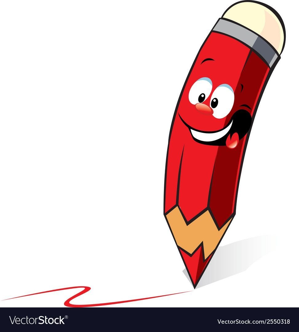 Мультяшный весёлый карандаш