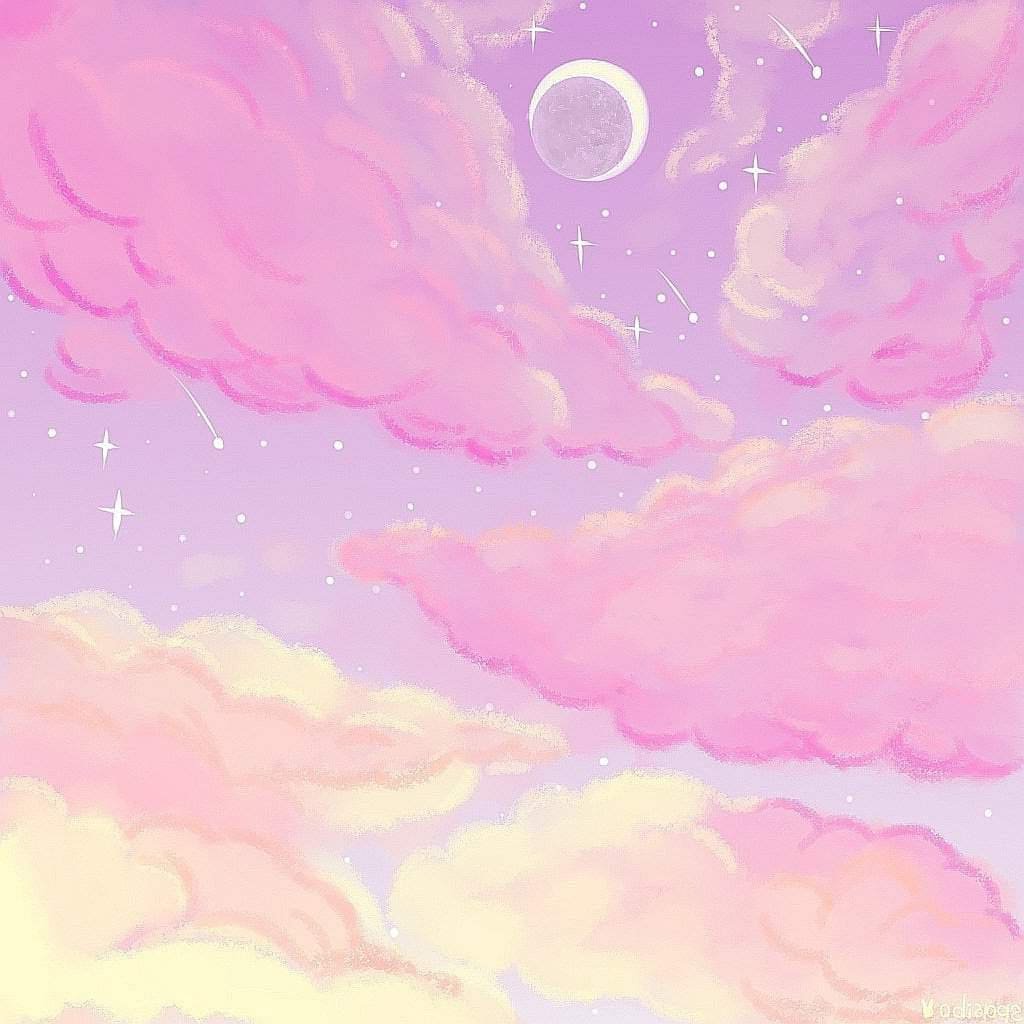Розовые облака арт