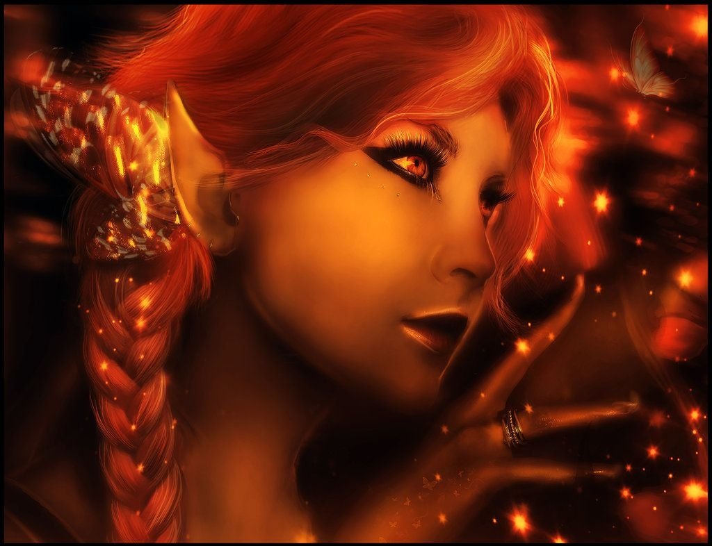 Эльфийка в огне