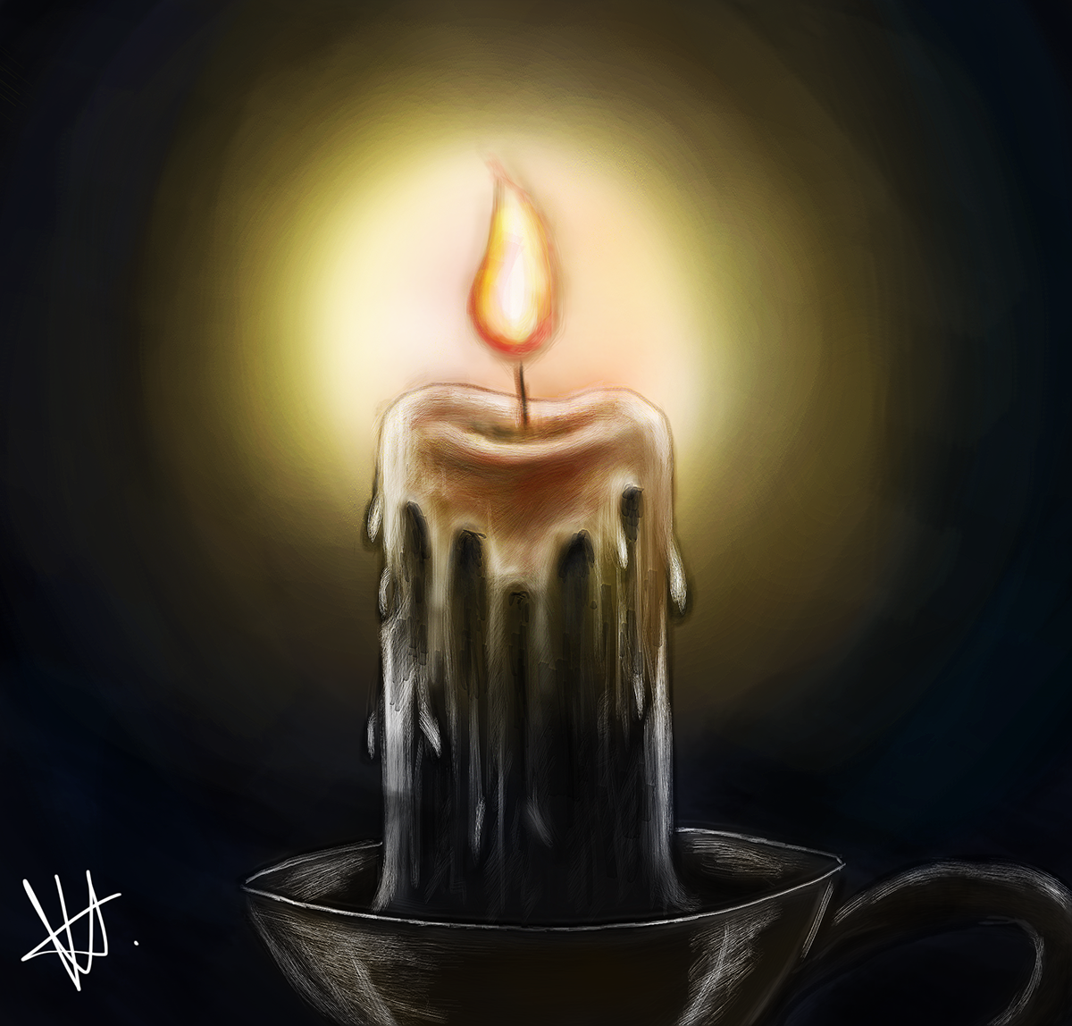 Горящая свеча арт