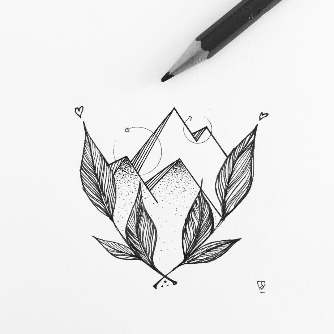 Зарисовки черной ручкой