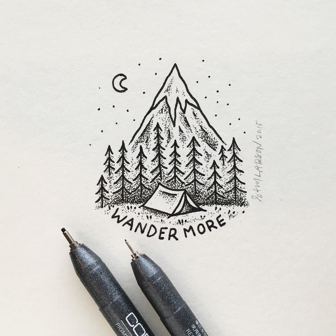 Рисунки чёрной гелевой ручкой