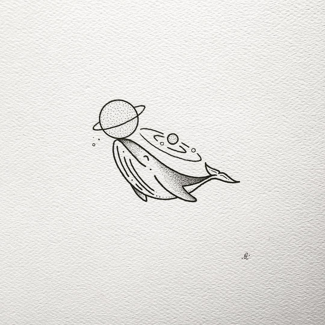 Рисунки чёрной ручкой