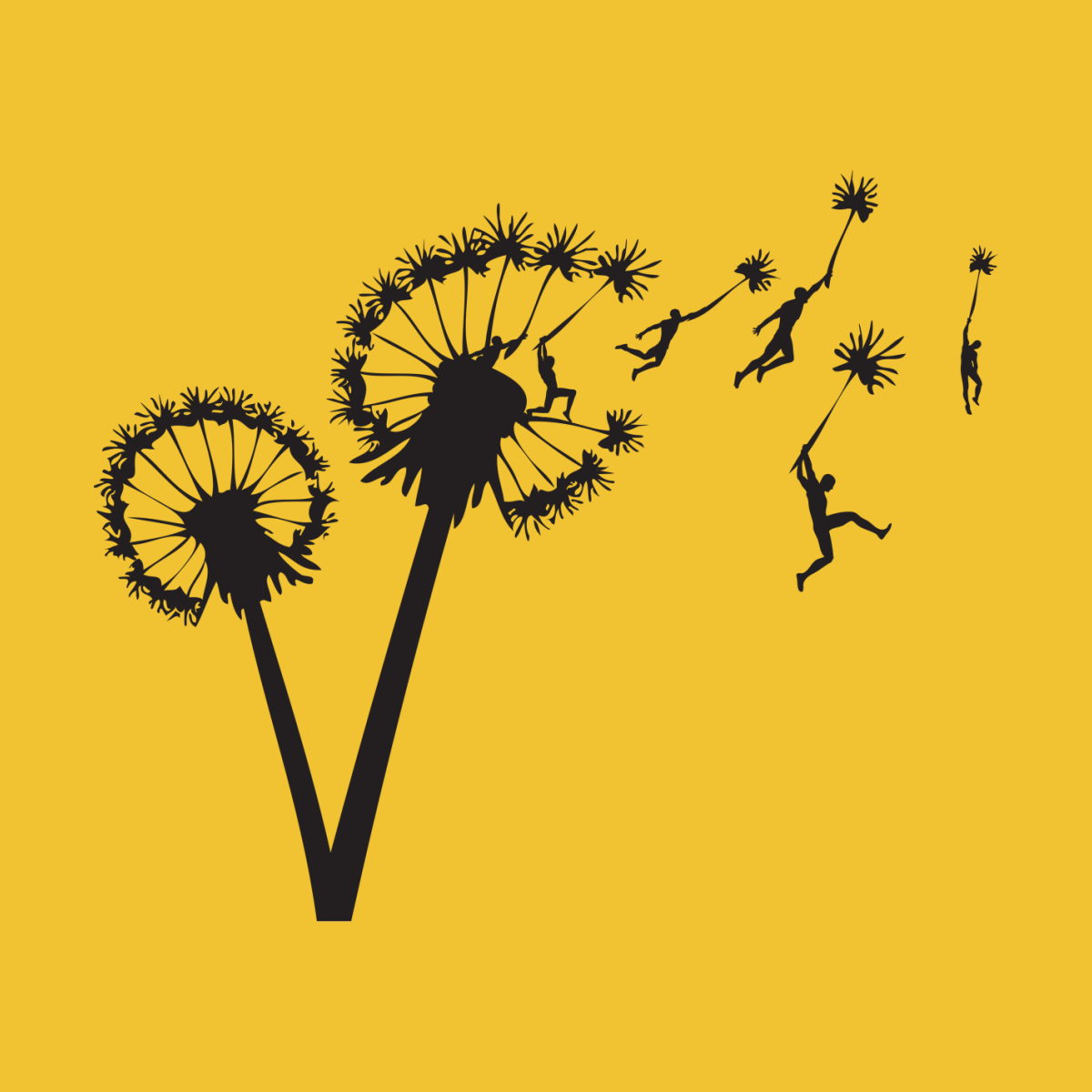 Одуванчик силуэт