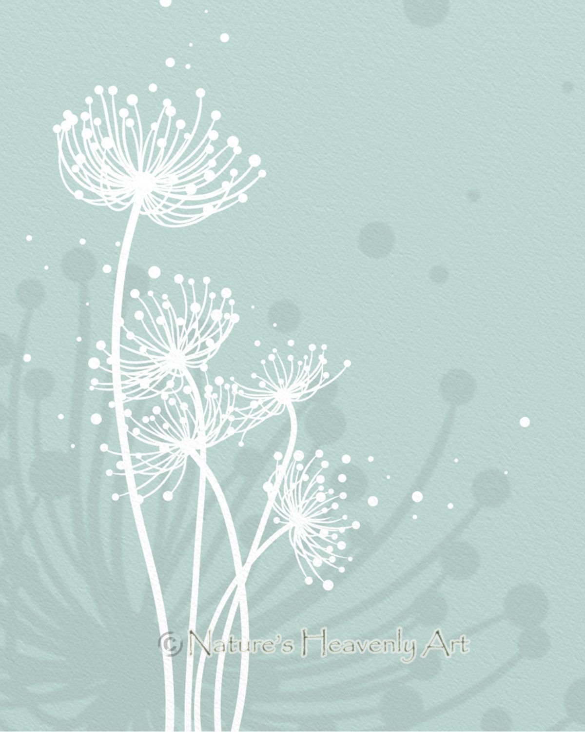 Одуванчик рисованный белой краской