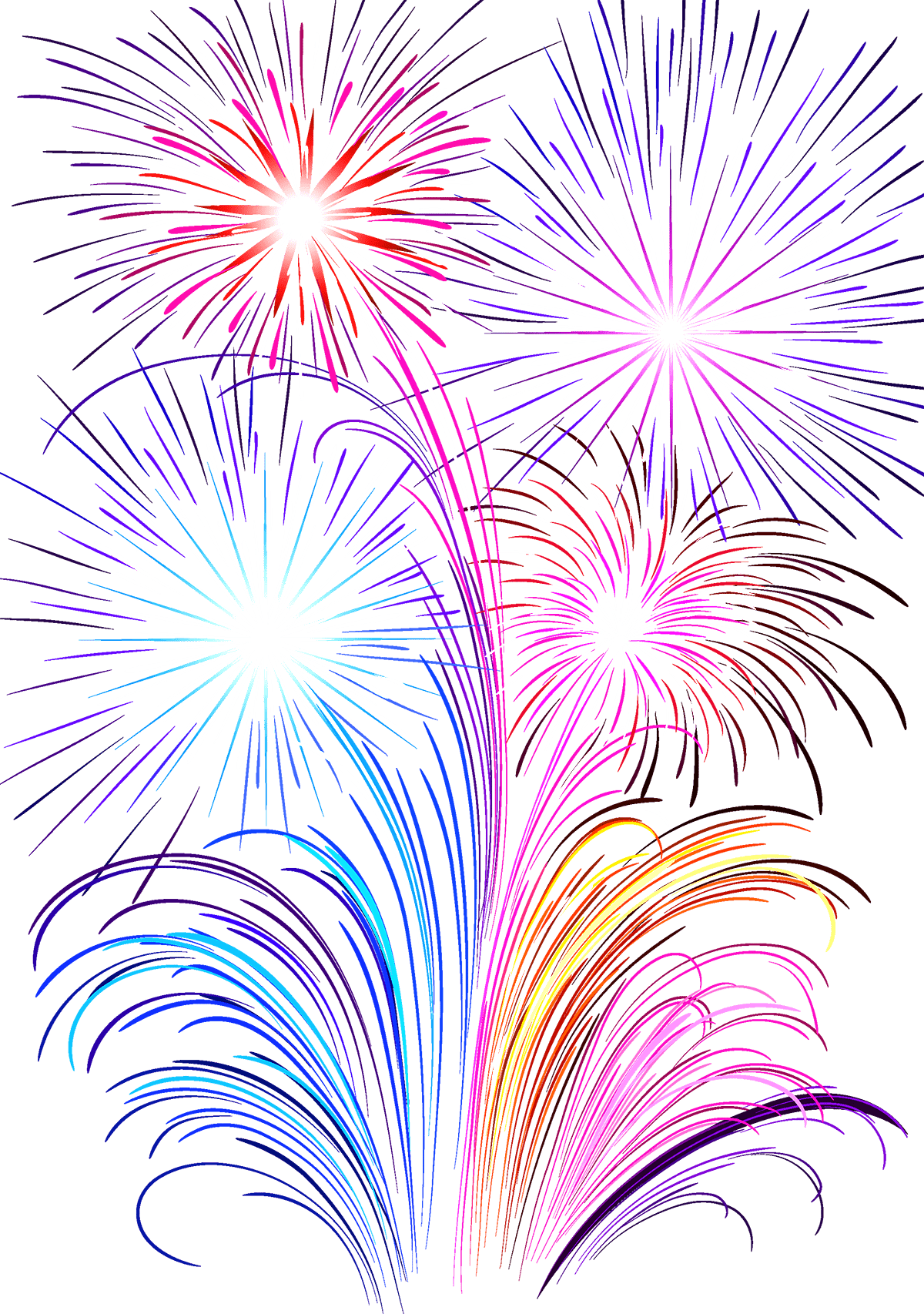 Фейерверк на белом фоне