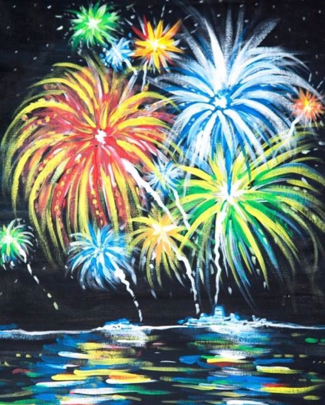 Салют гуашью