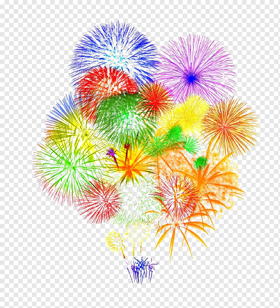 Салют на белом фоне