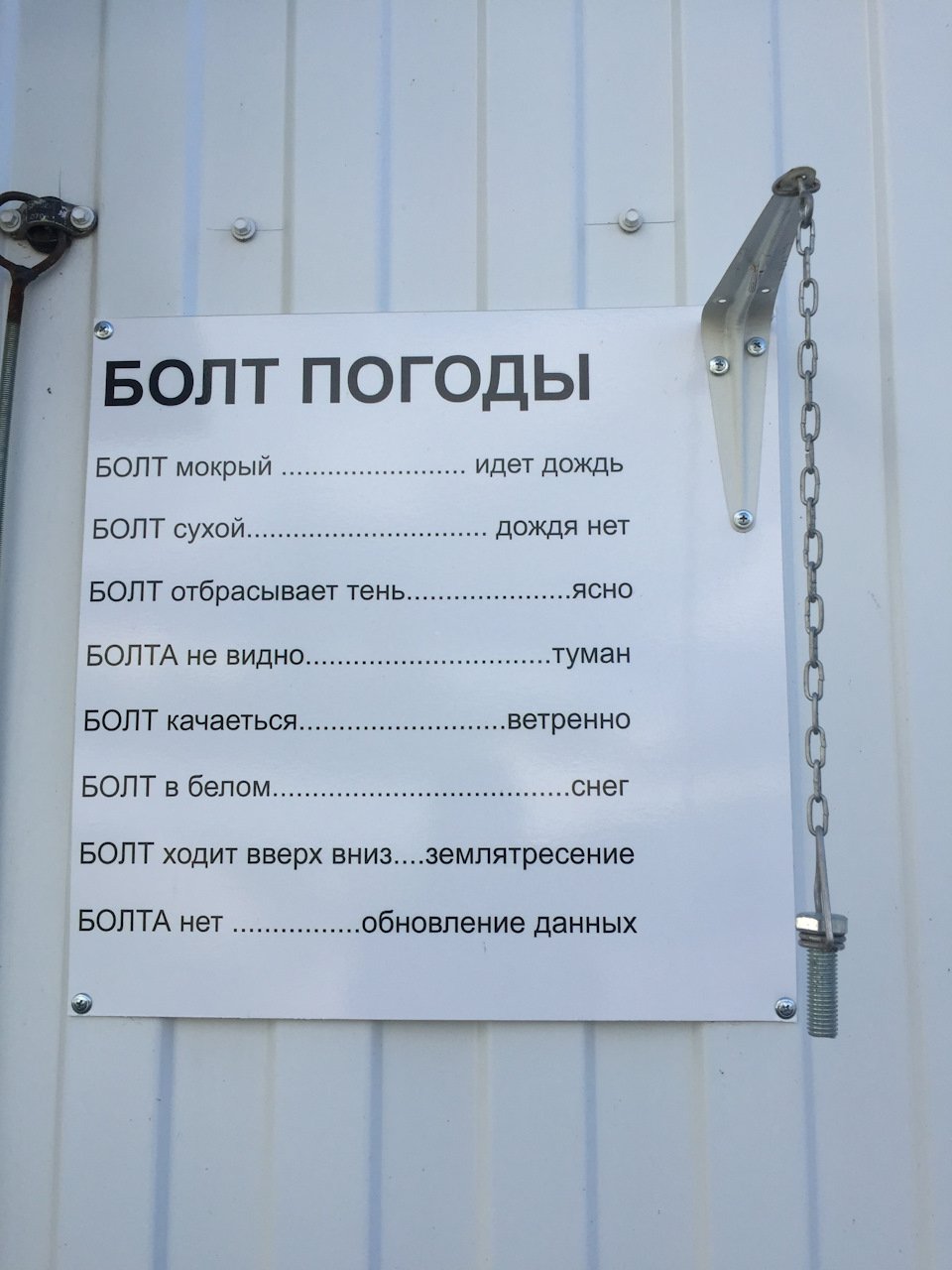 Болт погоды фото