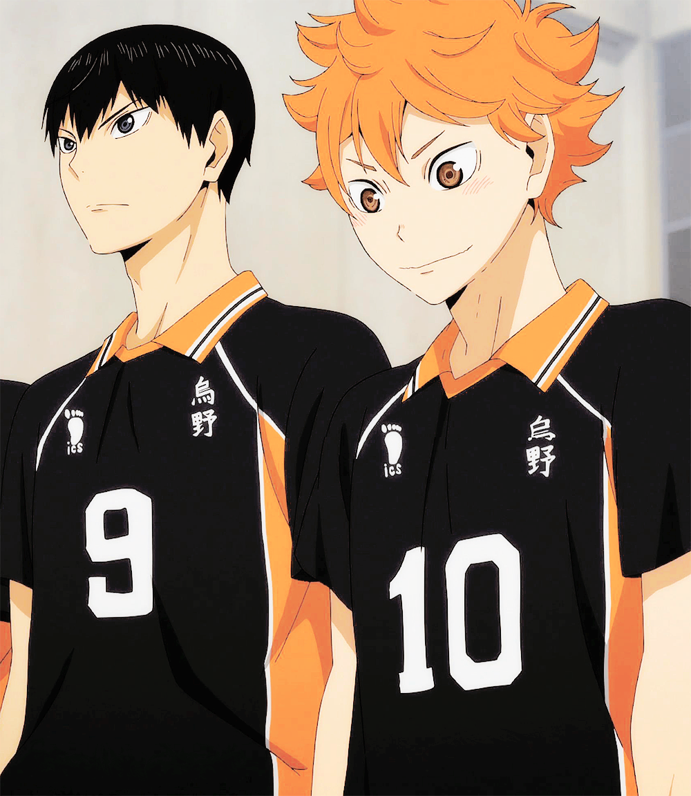Аниме волейбол Хината и Кагеяма