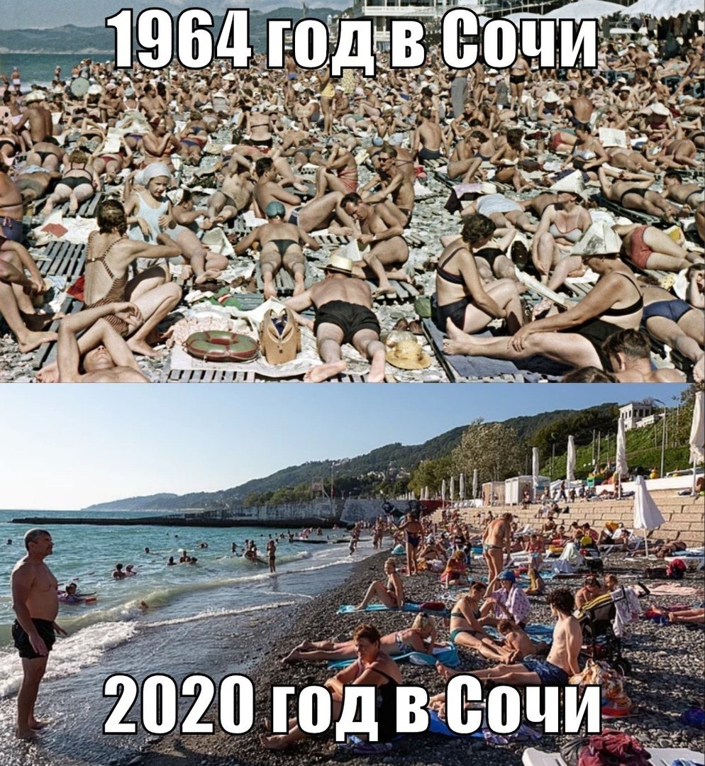 Переполненный пляж Сочи