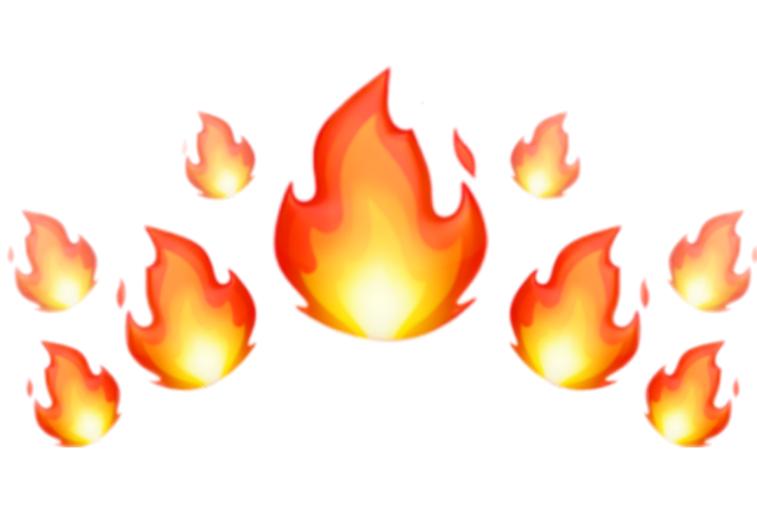 Смайлик огонь без фона