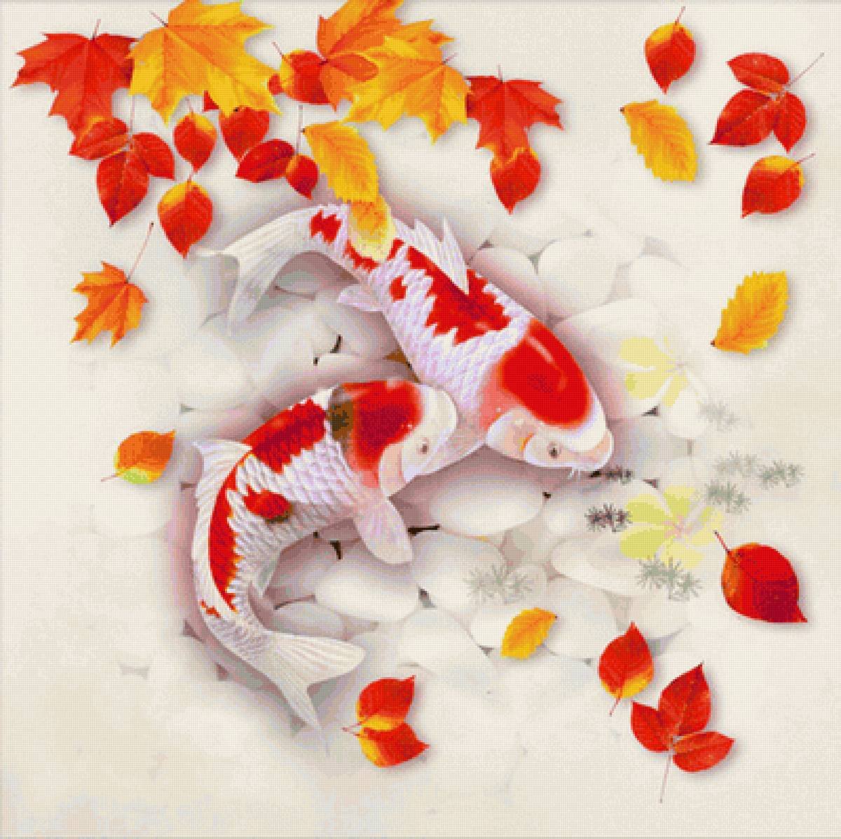 Японские карпы вышивка