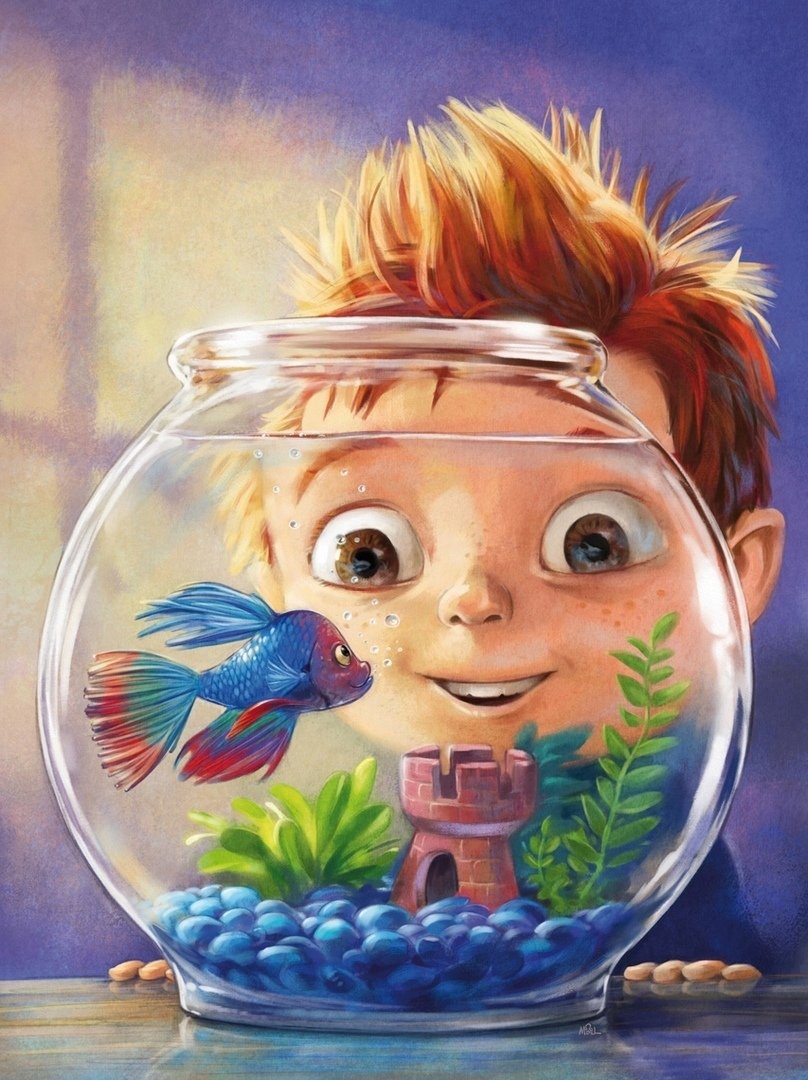Мальчик с аквариумом