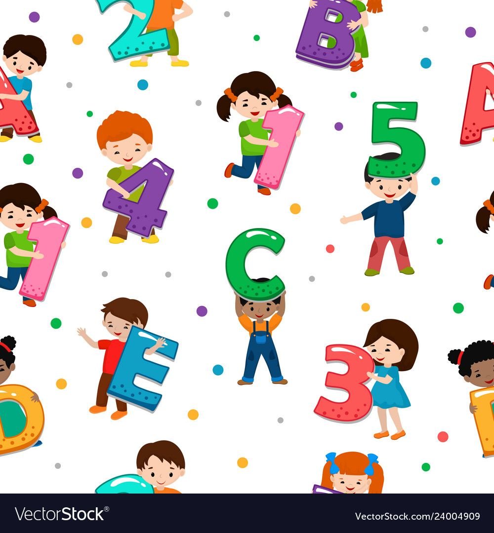 Дети с азбукой вектор