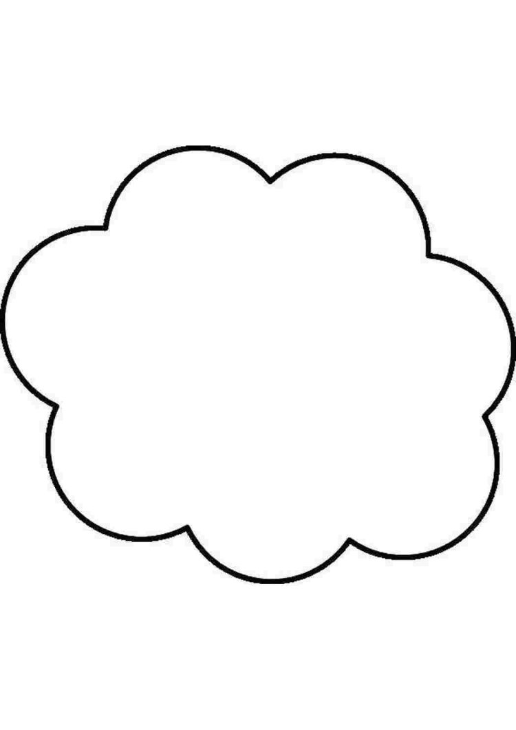 Шаблон облако с розовым контуром