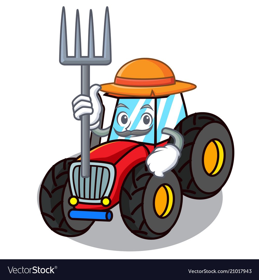 Трактор в мультяшном стиле