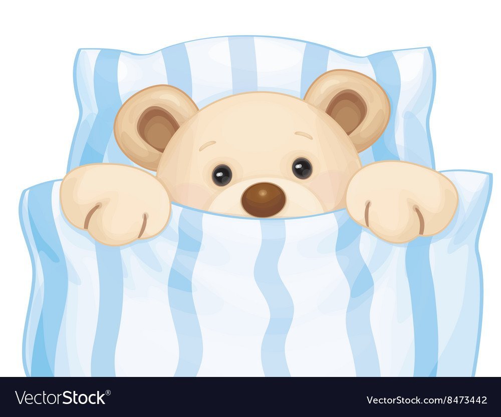 Медвежонок в кроватке