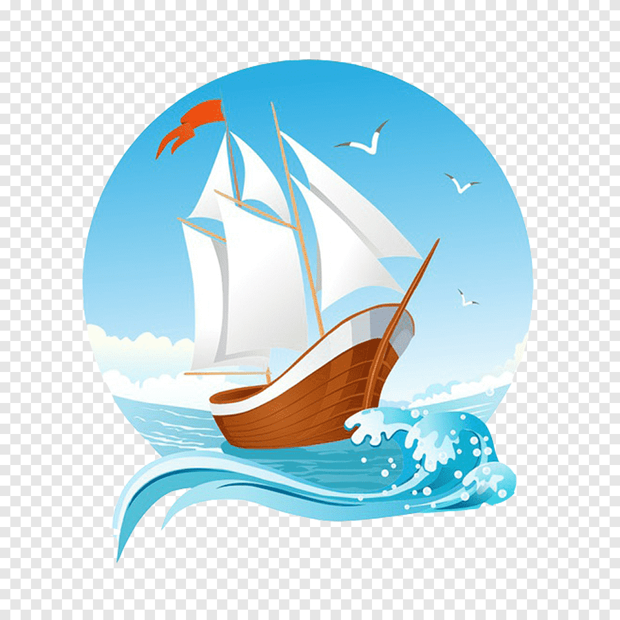 Кораблик в море рисунок