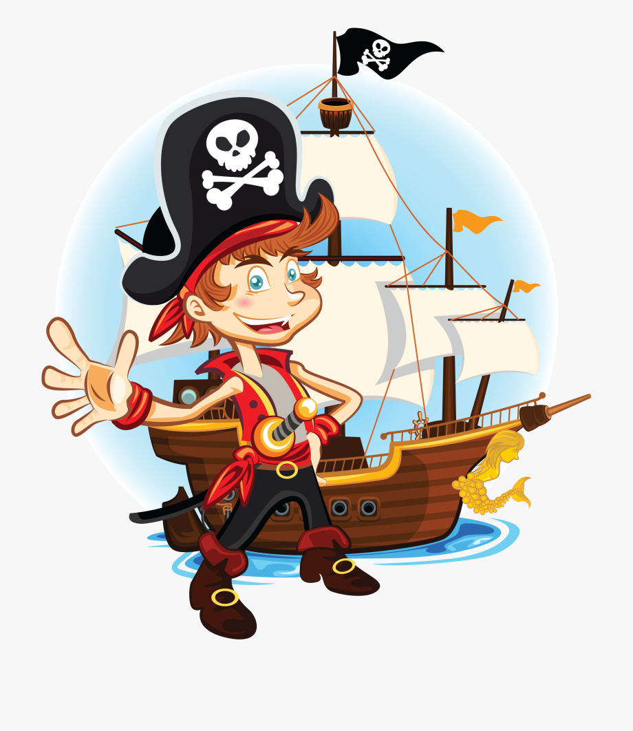 Мальчик пират на корабле