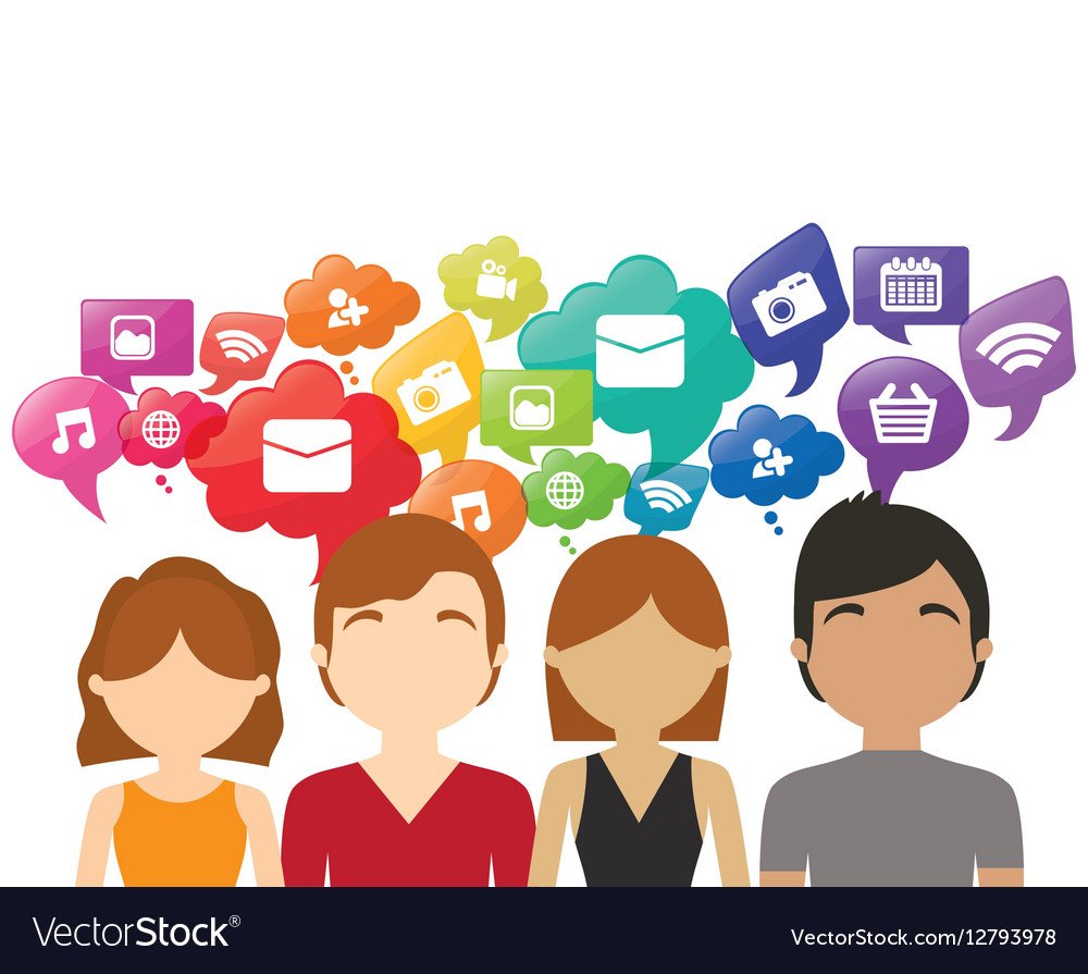 Общение в чате иллюстрации