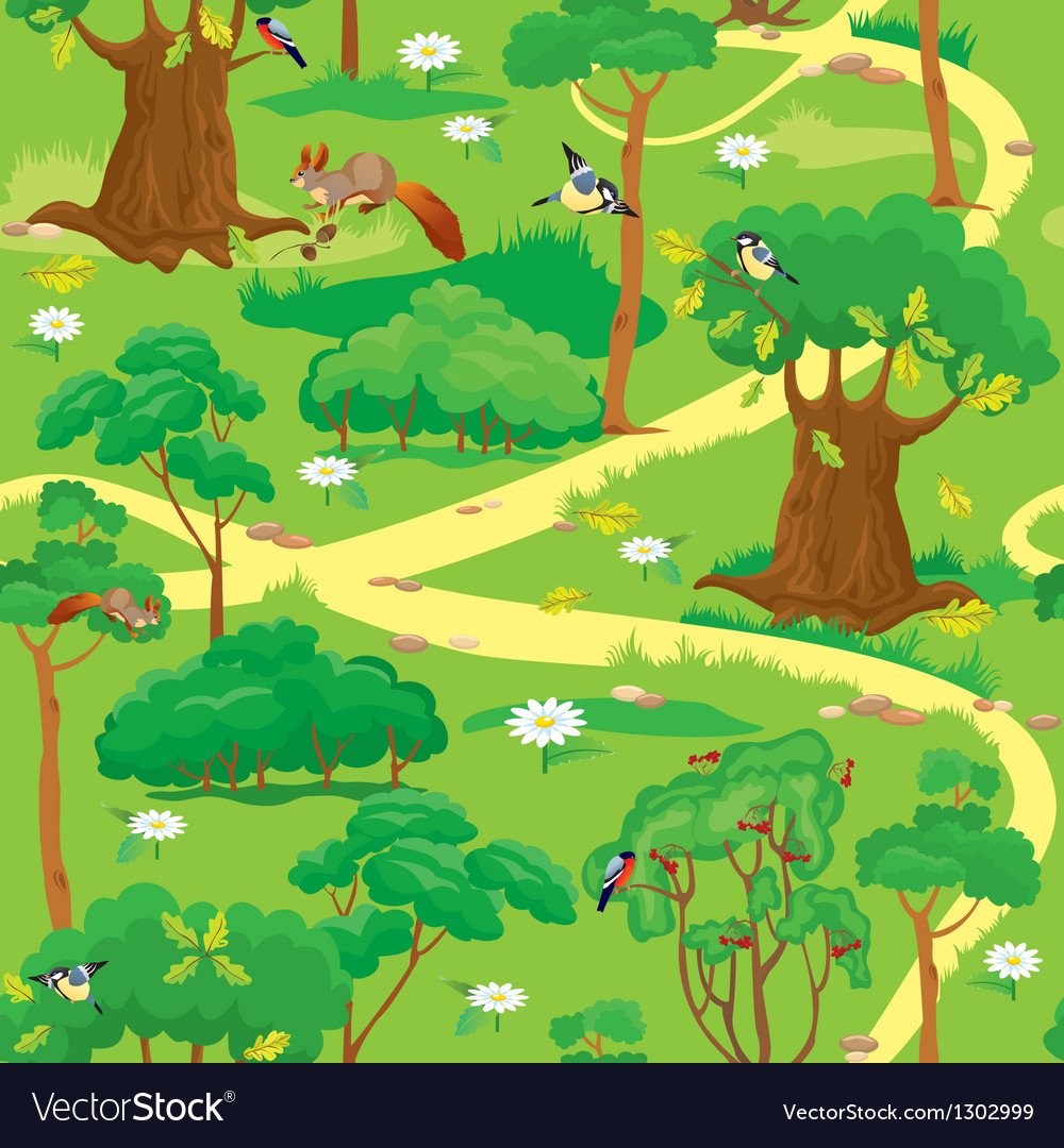 Карта леса с тропинками