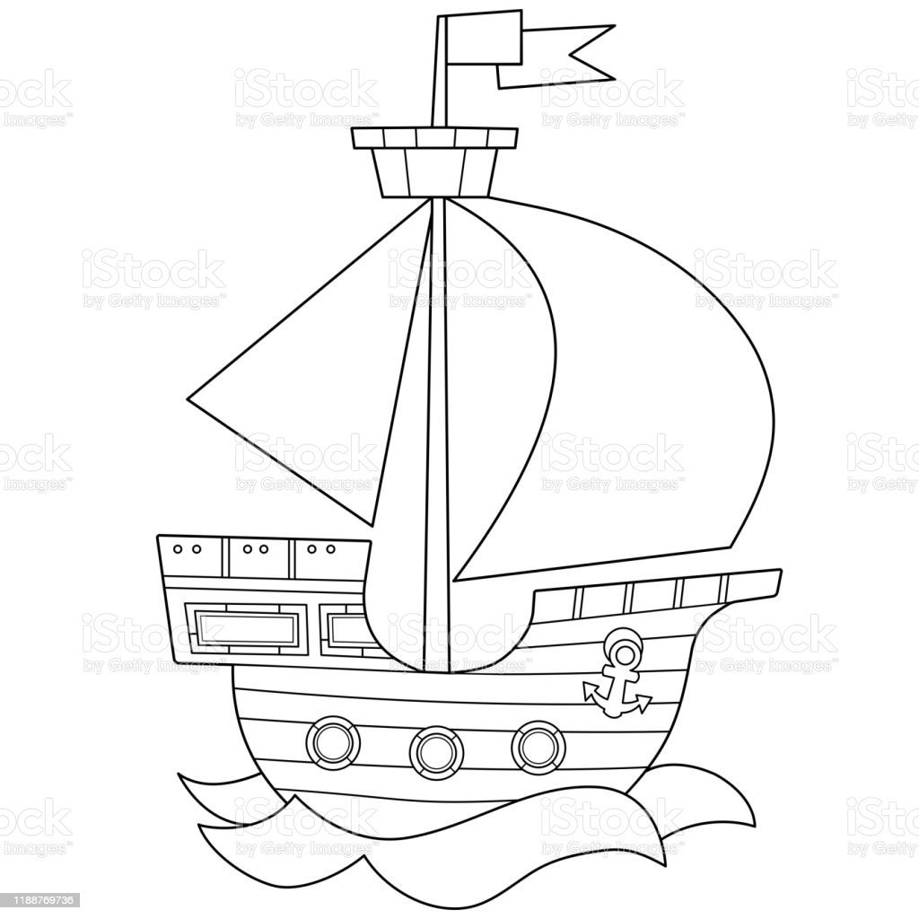 Корабль контур сбоку