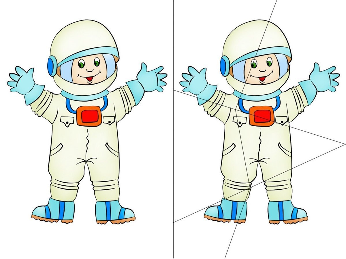 Космонавт мультяшный на белом фоне