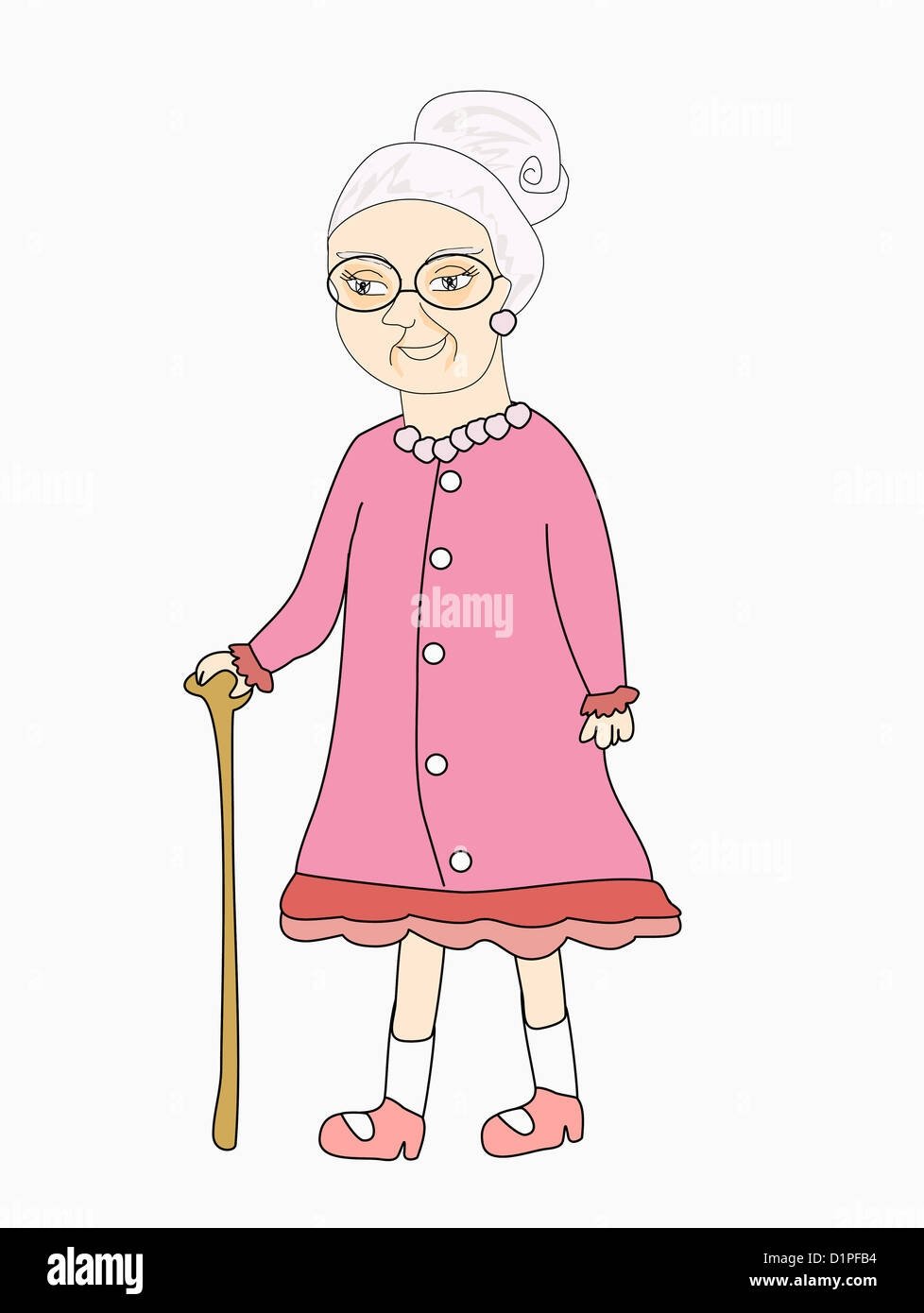 Мультяшная бабушка в полный рост