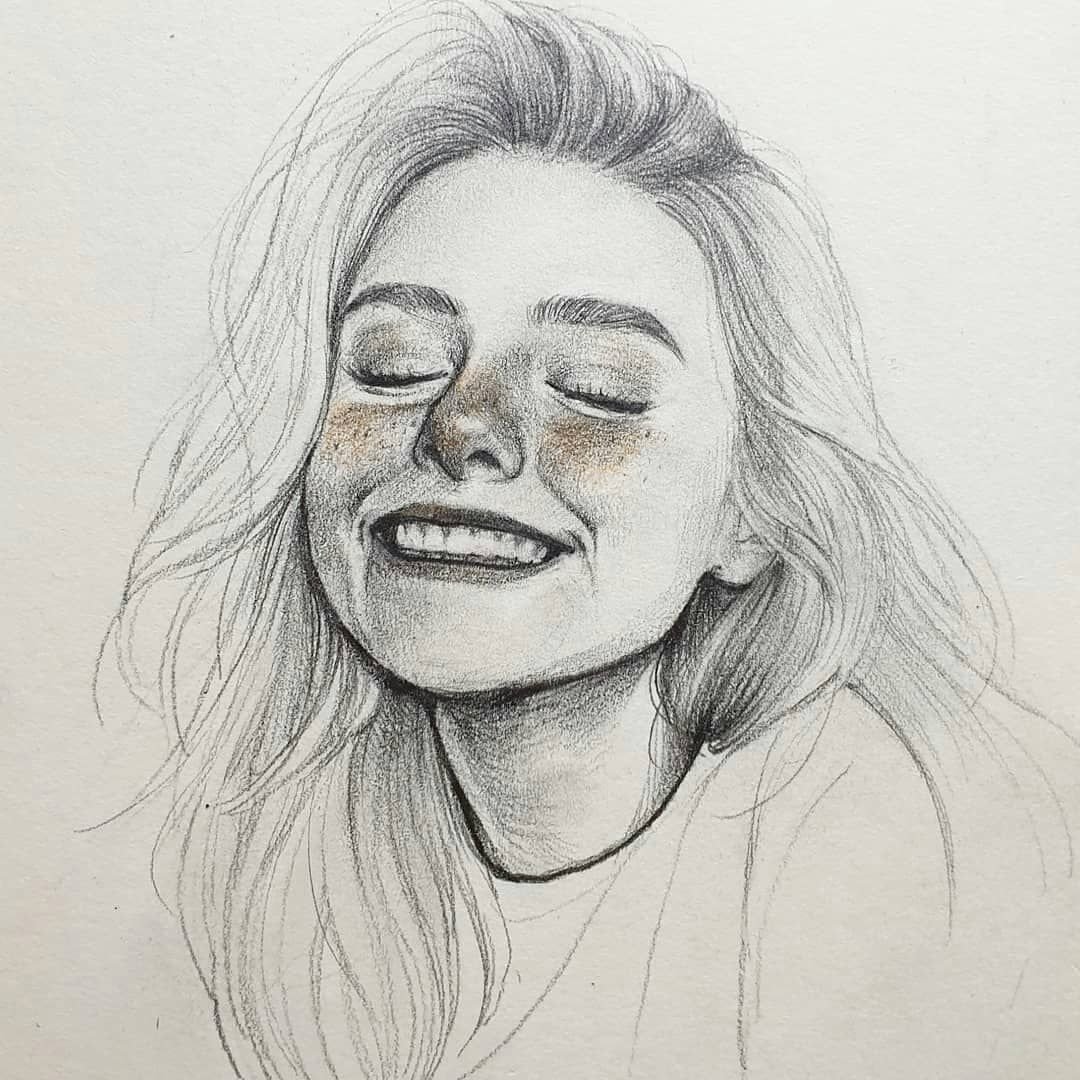 Портрет Кати Адушкиной карандашом