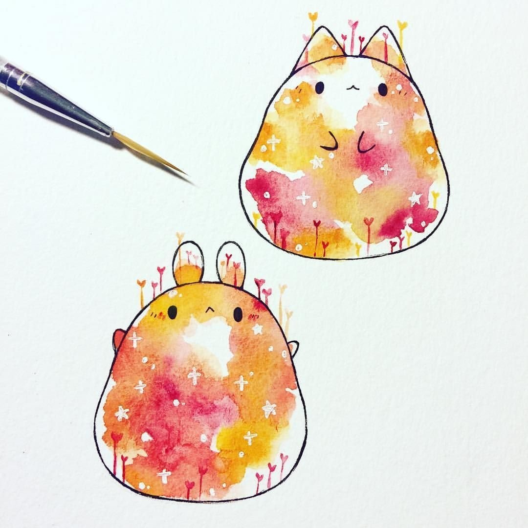 Милые Акварельные рисунки