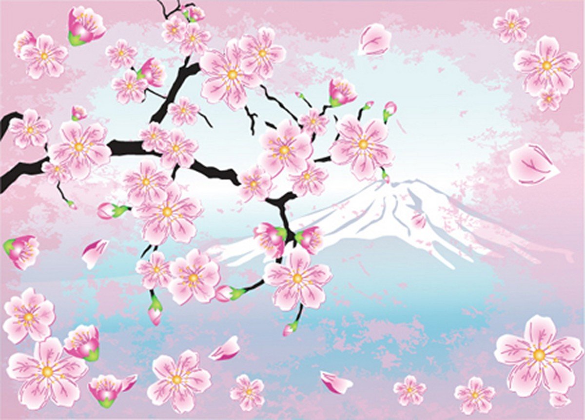 Японские цветы фон