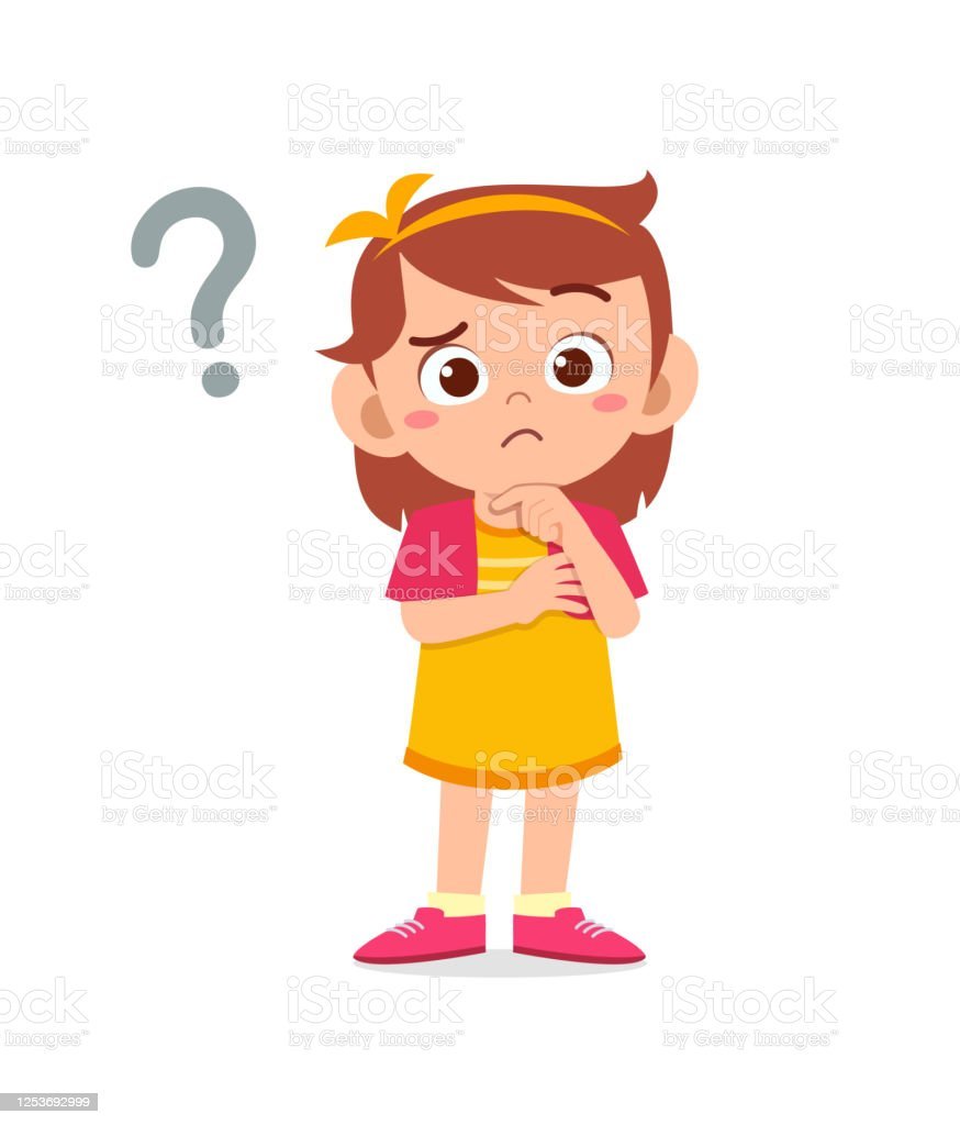 Девочка думает