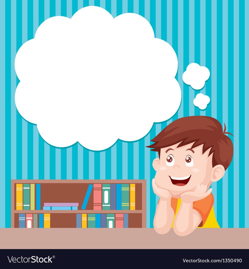 Ребенок думает с облаком