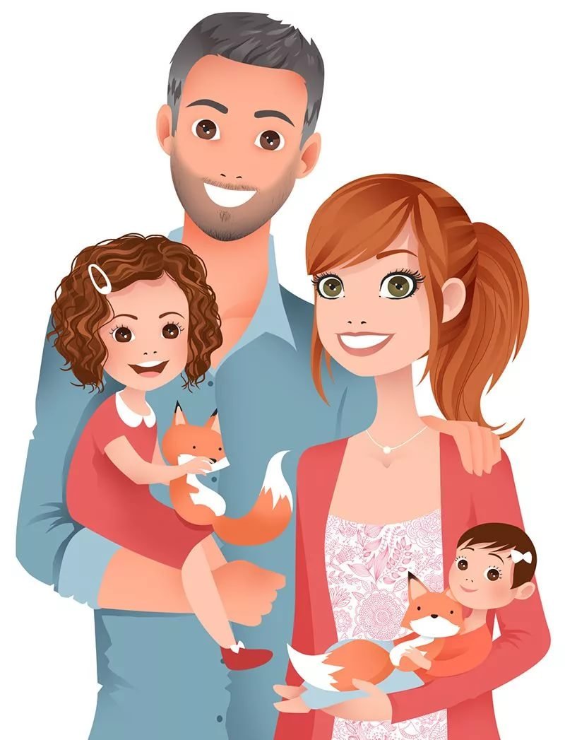 Семья мультяшная