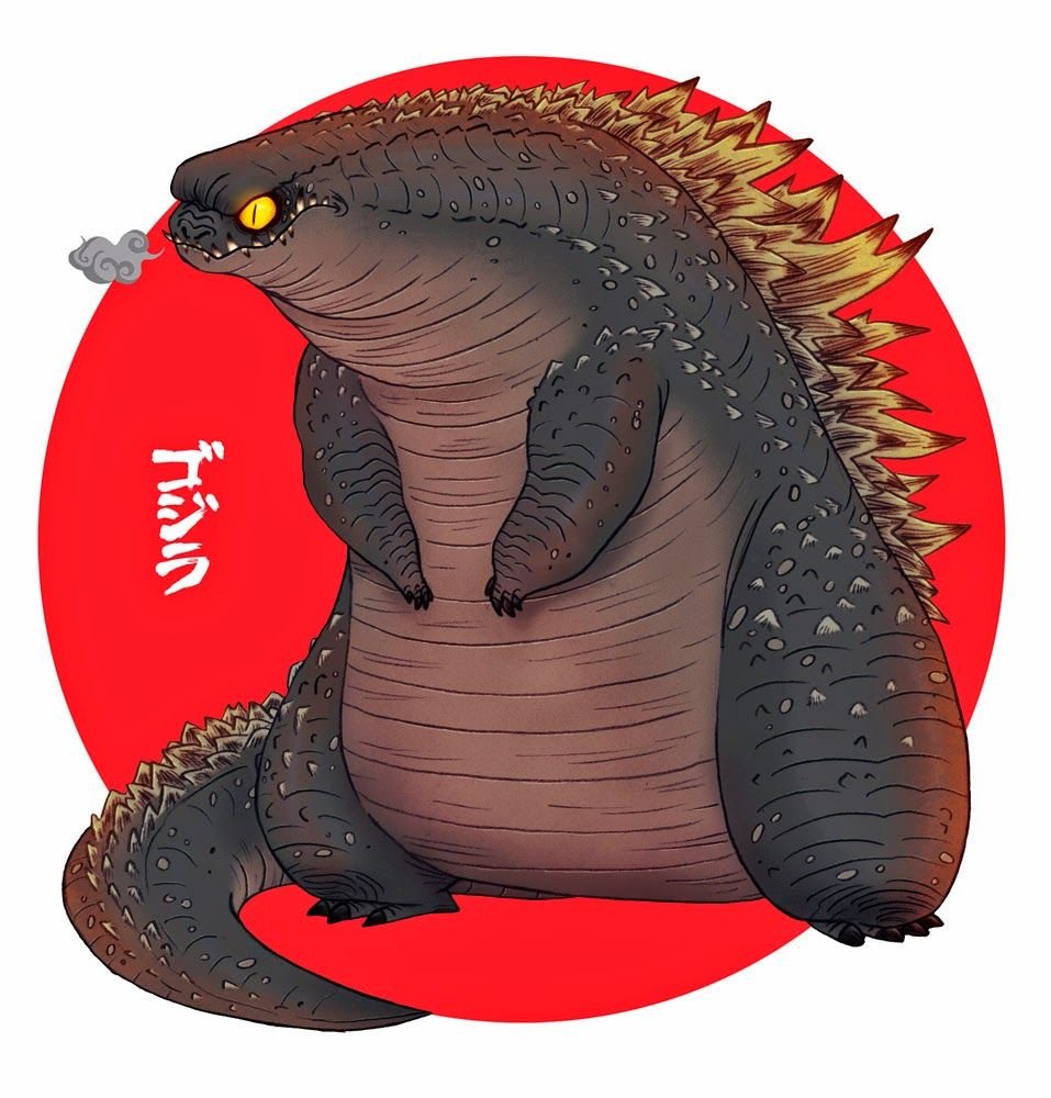 Годзилла арт милый