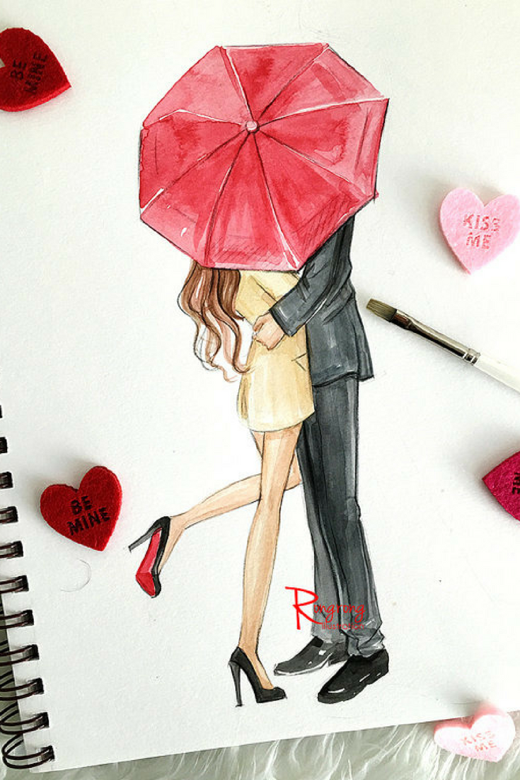 Рисунок на день влюбленных