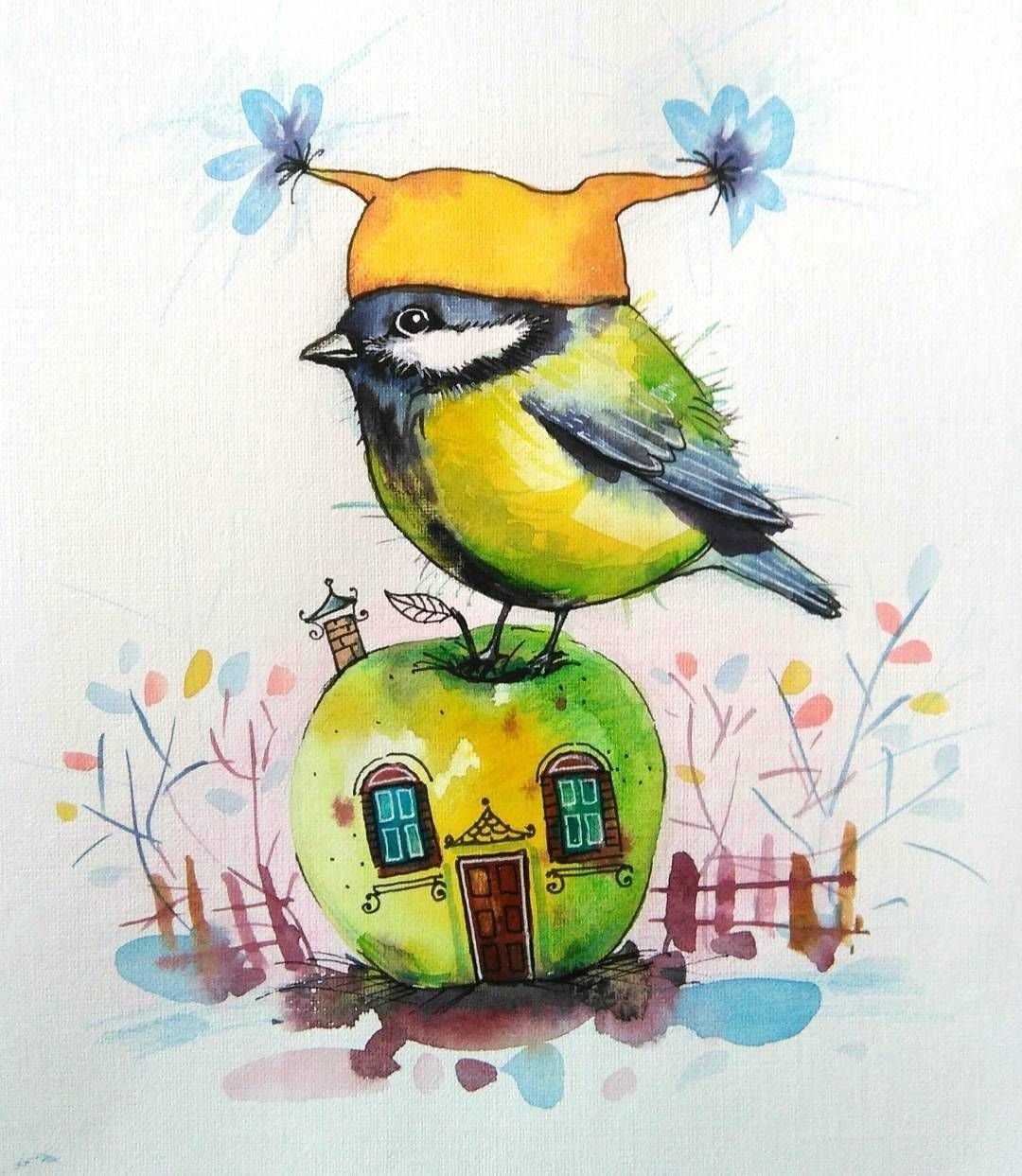 Аппликация синичка средняя группа