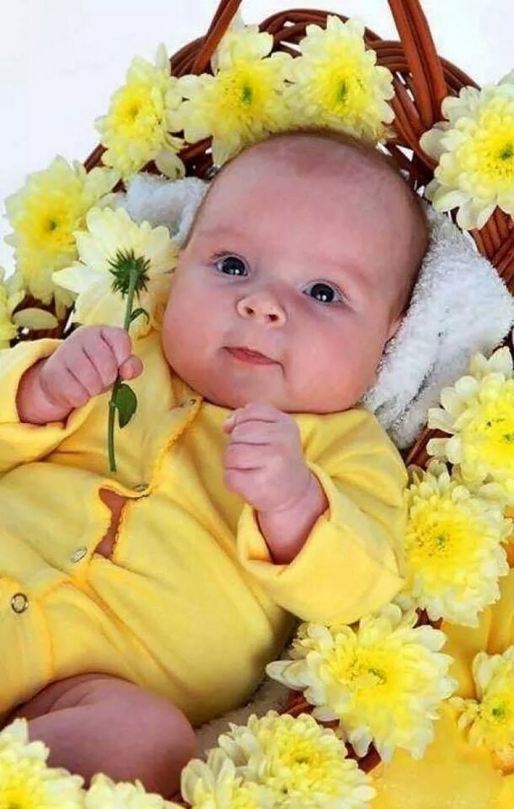 Малыш с цветами