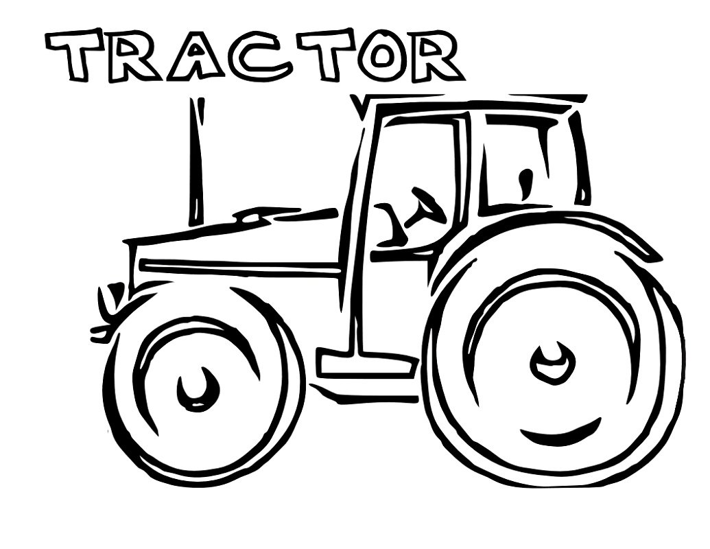 Трактор трафарет