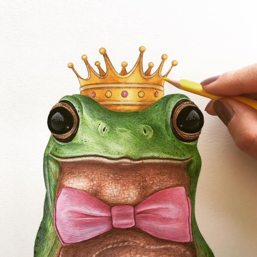 Лягушка в милом стиле