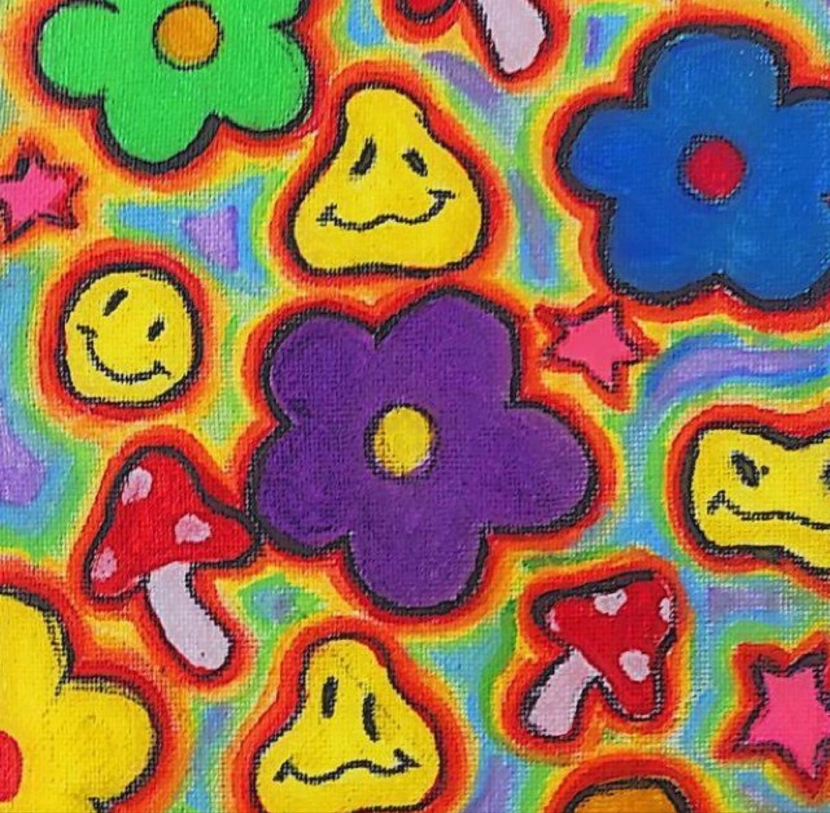 Радужная картина со смайликом