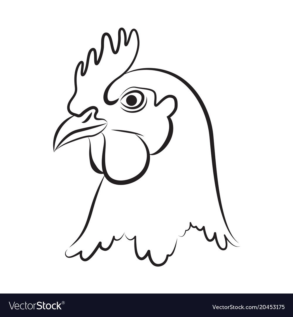 Голова петуха раскраска для детей