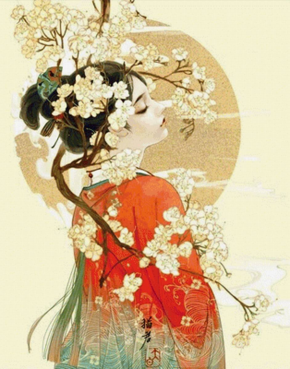 Японские картины гейши