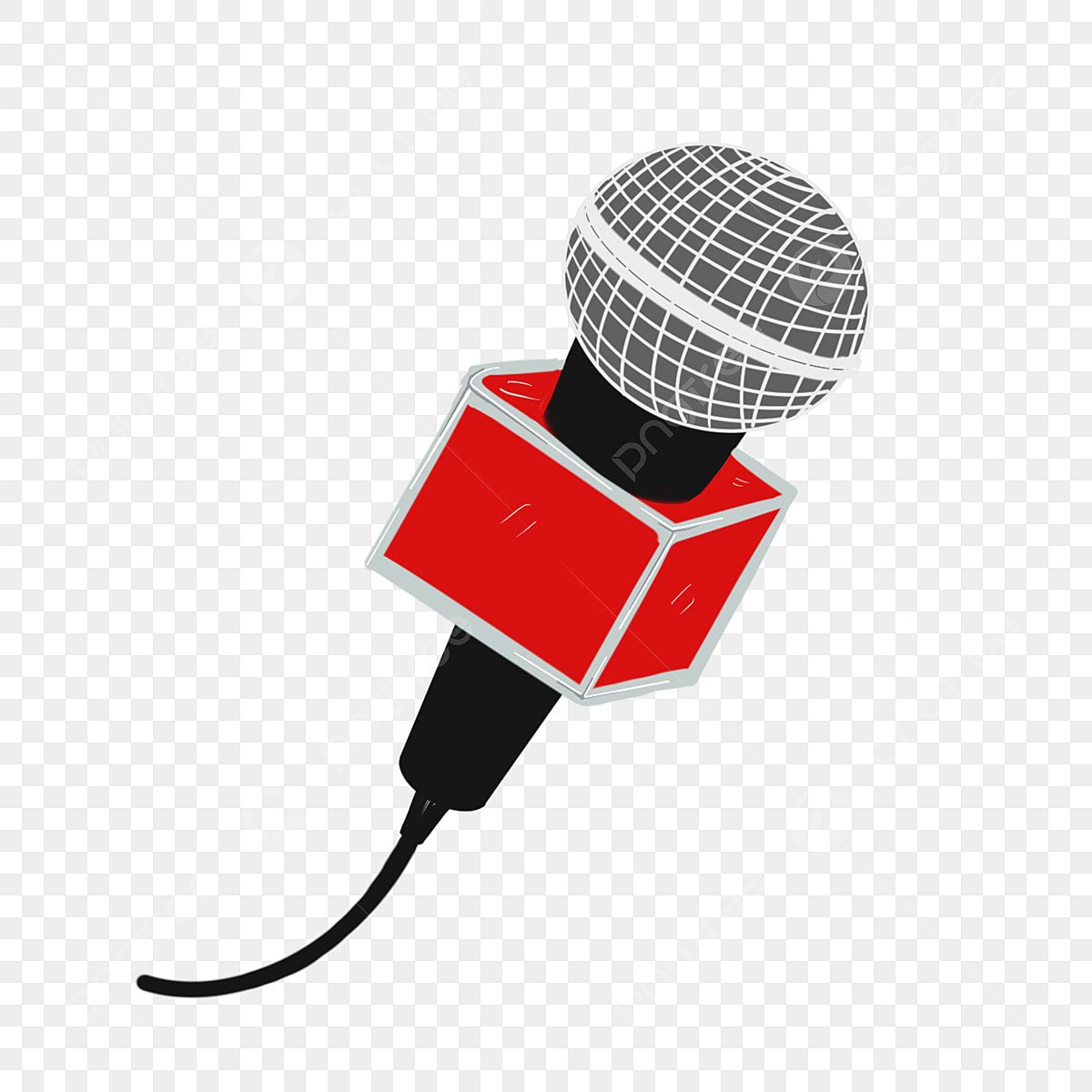 Микрофон с кубиком для интервью